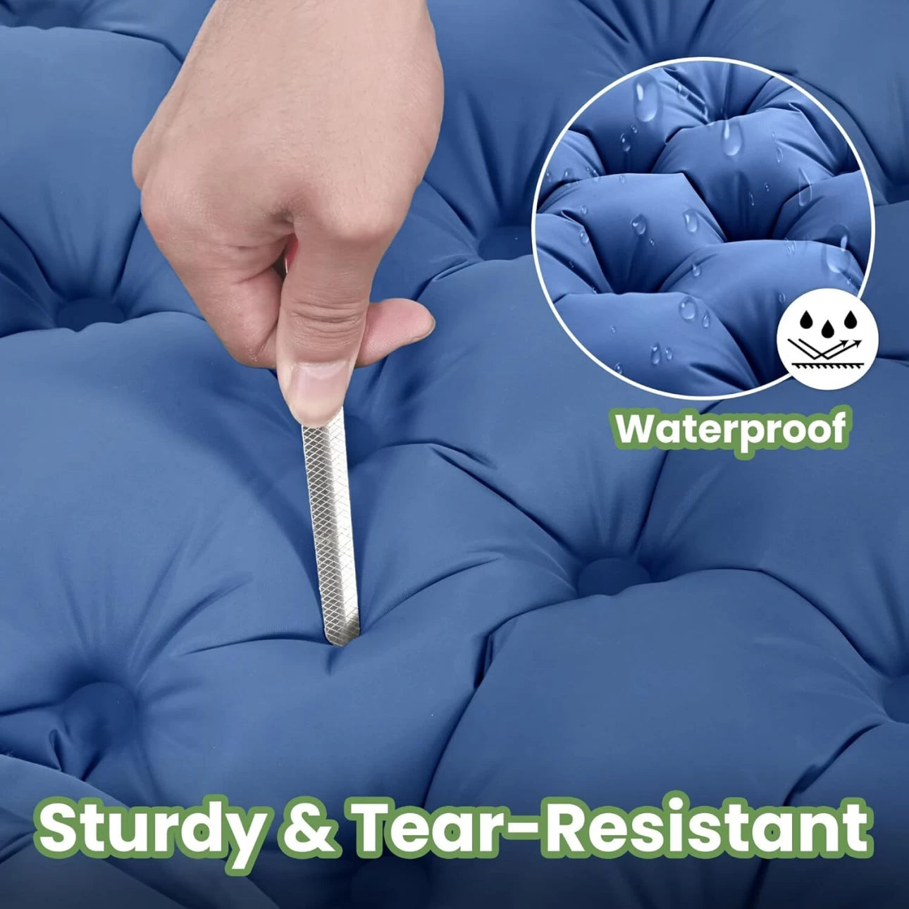 MHome Inflatable Camping Sleeping Pad Multipurpose Foldable Travel Mattress with Pillow for Picnic and Hiking Inc Foot Pump