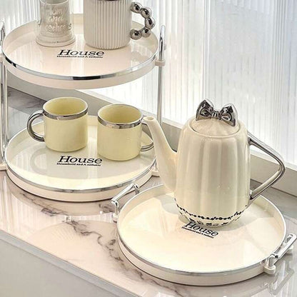 Plastic Food Storage Tray, Multi-Purpose Large Capacity Snack Breakfast Serving Tray Suitable For Kitchen 3pc Set