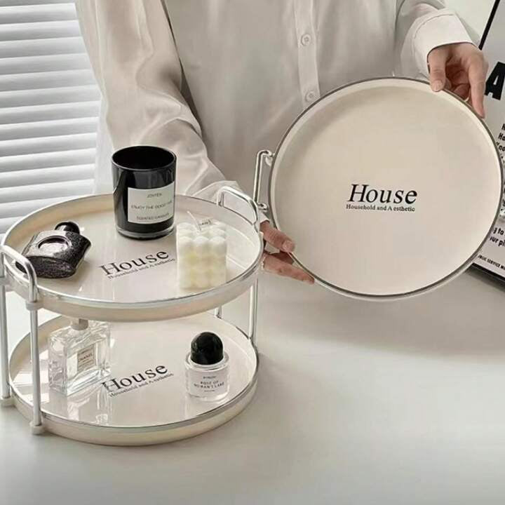 Plastic Food Storage Tray, Multi-Purpose Large Capacity Snack Breakfast Serving Tray Suitable For Kitchen 3pc Set