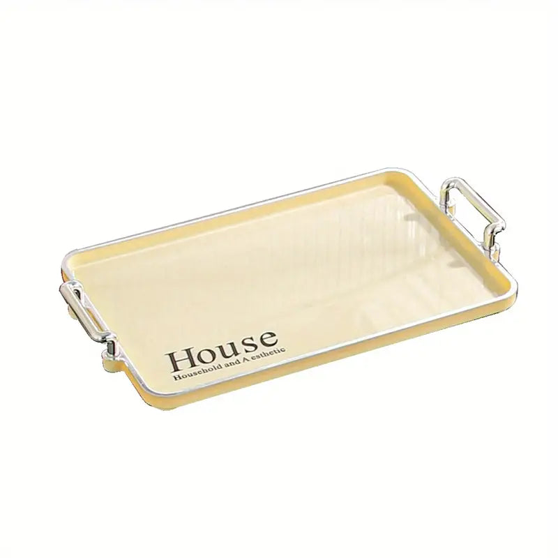 Plastic Food Storage Tray, Multi-Purpose Large Capacity Snack Breakfast Serving Tray Suitable For Kitchen 3pc Set