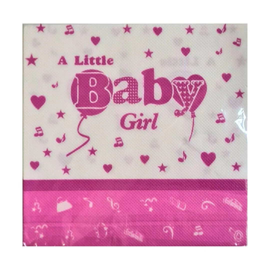 Gender Reveal 20pcs Disposable Serviettes Napkins Baby Shower Party Tableware - Various Options