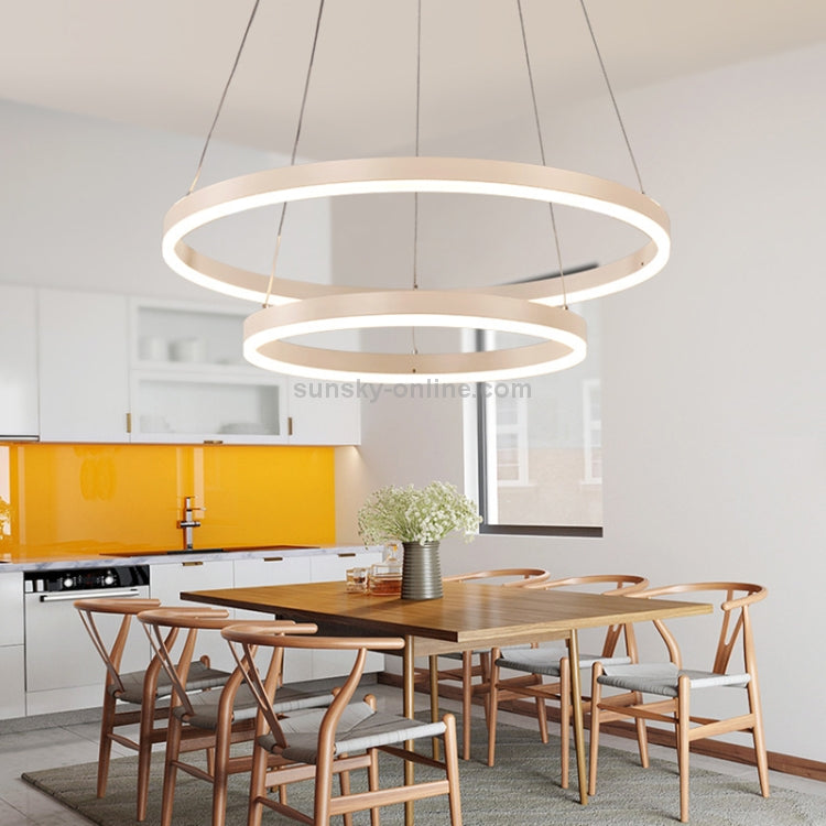 Chandeliers
Modern Minimalist Ring LED Chandelier Restaurant Bedroom Creative Personality Round Aluminum Lamps, Double Circle 80+100cm, Stepless Dimming + Remote Control-Available In Options