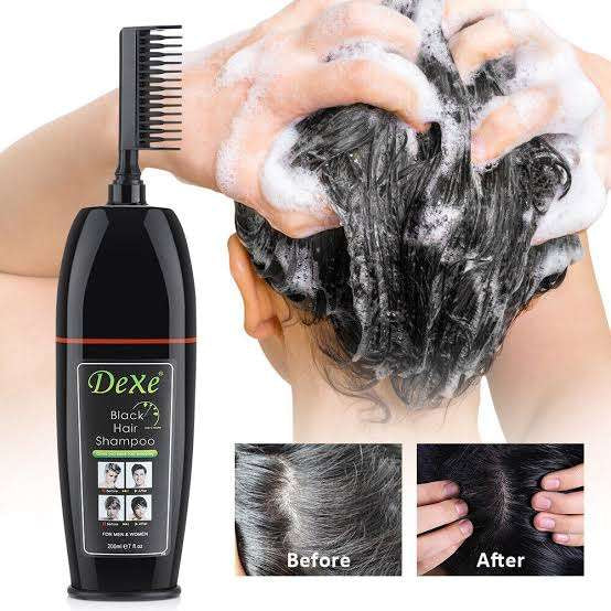 Dexe Comb Packing Black Hair Shampoo & Magic Comb 200ml For Men & Women