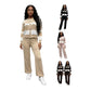 Women Striped Vest,Button Cardigan & Wide-Leg Pants,3pc Set-Various Colours