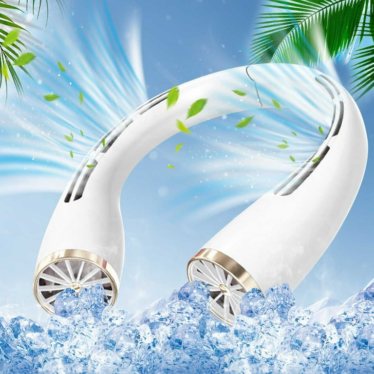 Portable Neck Cooler Fan,USB Rechargeable Quiet Electric Fan, Long Battery Life,Small Neck Fan for Outdoor, Travel, and Office Use.