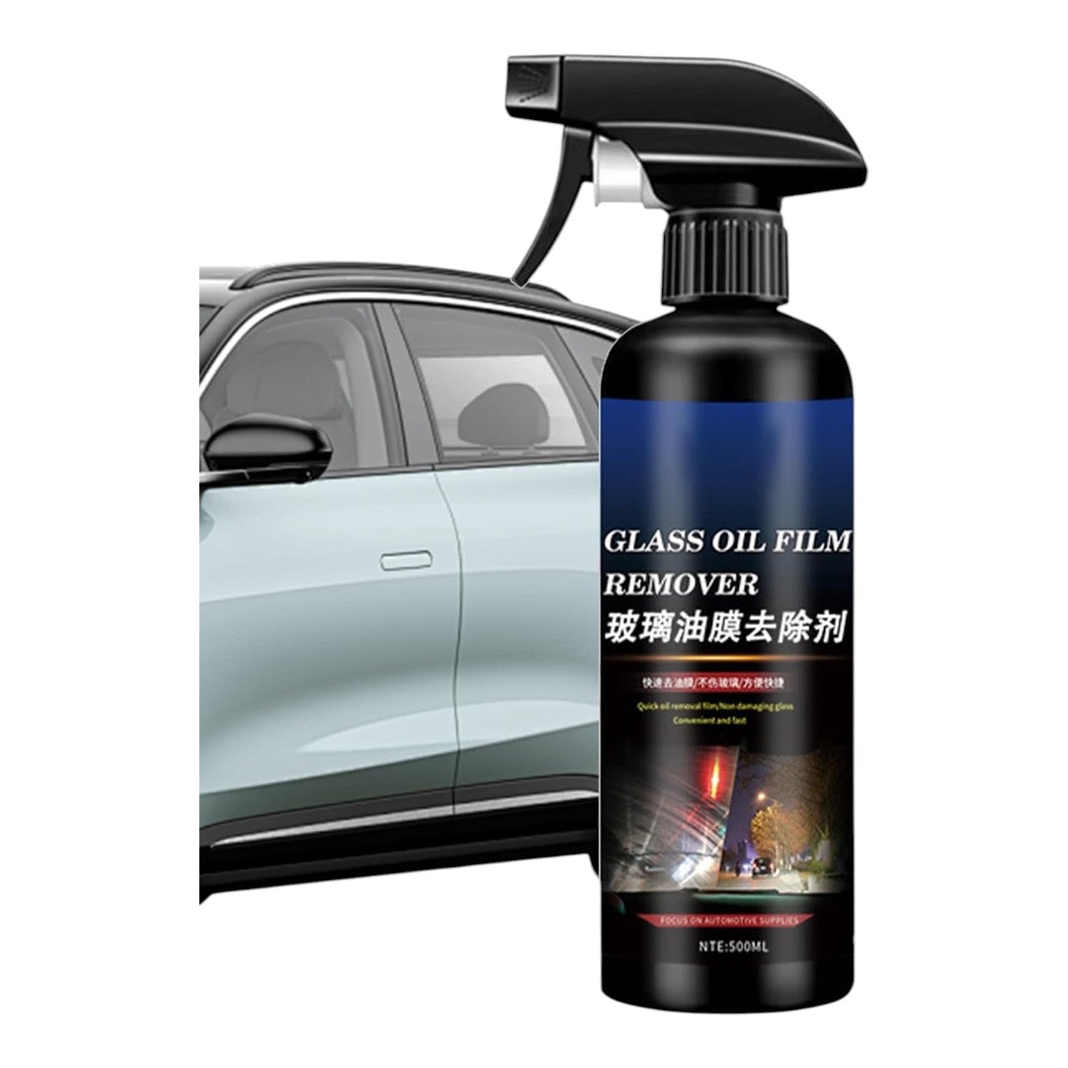 Car Windshield Oil Film Cleaner, Car Oil Film Cleaner, Auto Glass Oil Film Cleaner 300ml Windshield Cleaner Spray | Auto Glass Oil Film Remover, Auto Glass Polish Oil Film Remover, Glass Stripper
