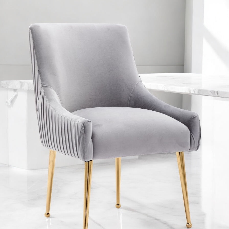 MFurn
Trendy Dining Arm Chair with Stainless Steel Golden Legs - Elegant Upholstered Seating - Various Options
