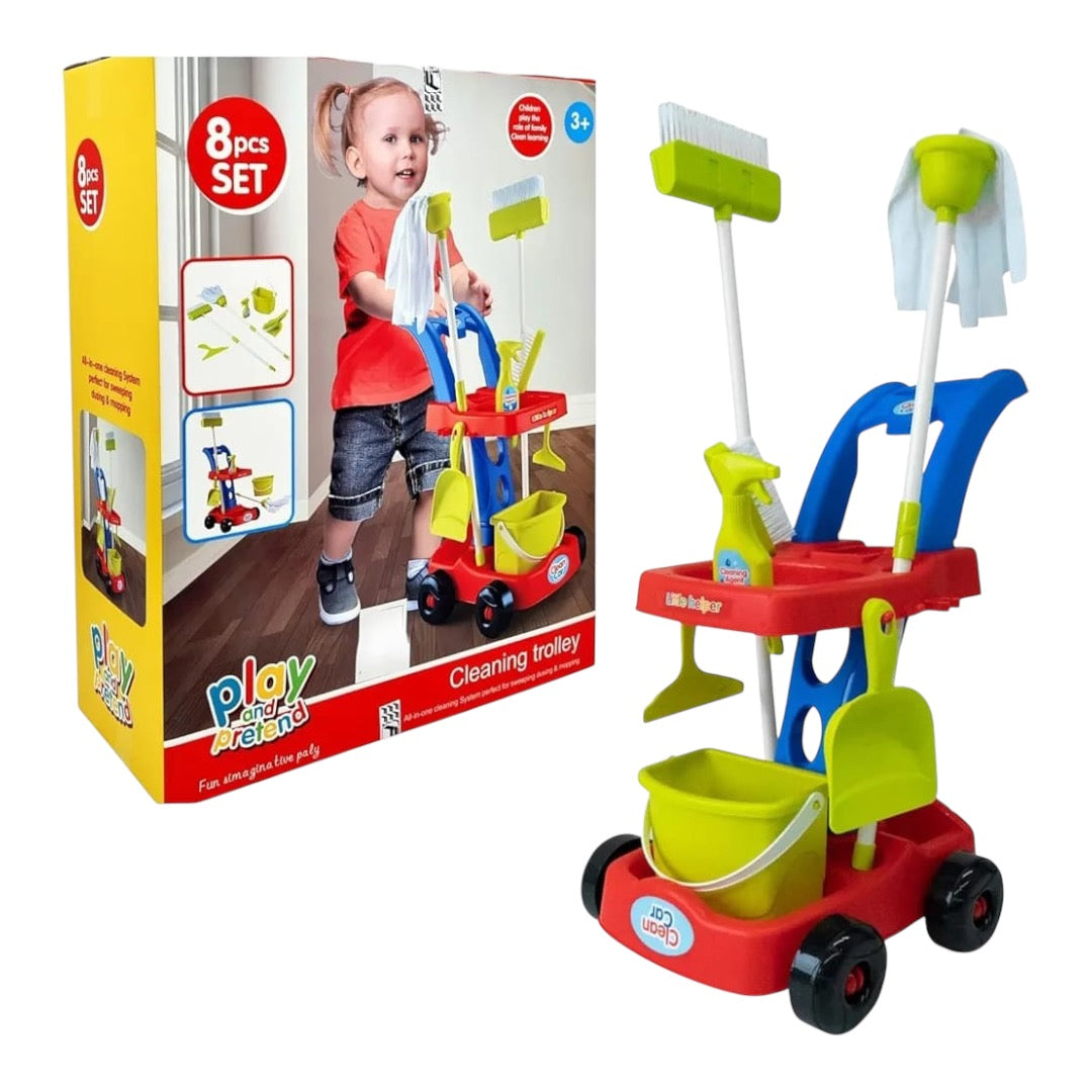 Play Pretend Cleaning Trolley 8 Piece