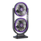 MHome Dual-Head Desktop Fan with 360° Tilt, USB-C Rechargeable, 5 Speeds, Night Light, 30 cm Height