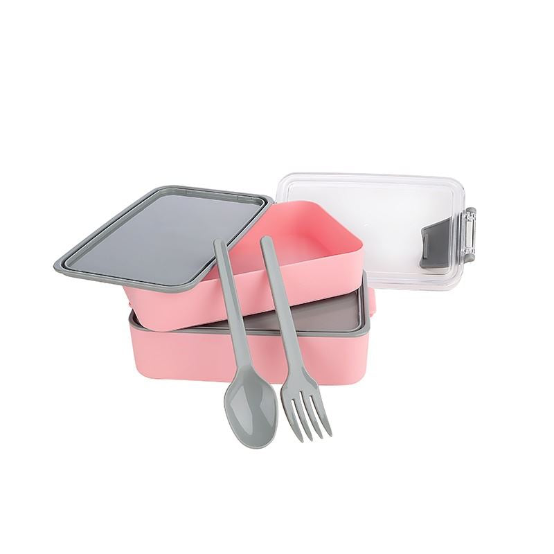Fely Lunch Box With Utensils 2pc 500&400ml