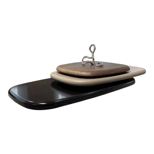 MFurn Italian Modern Simple Villa Coffee Table Minimalist Walnut Veneer Revolving Extendable Low Tea Table Furniture For Living Room-PreOrder Now Available