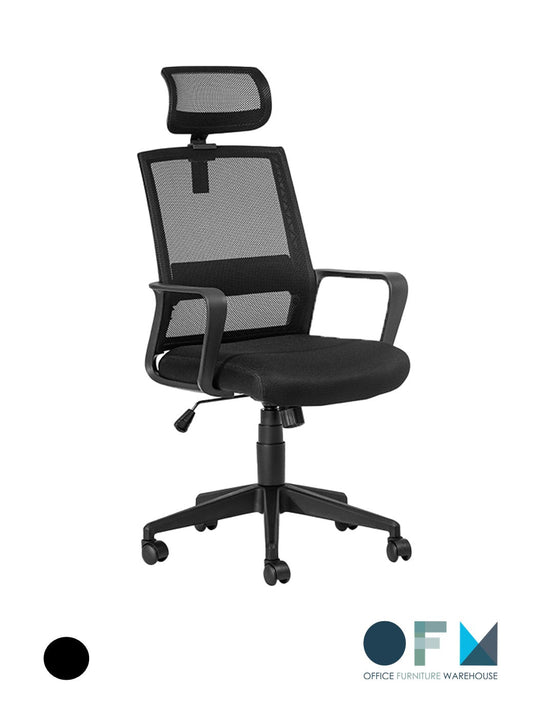 MFurn Mesh Back Office Chairs With Headrest