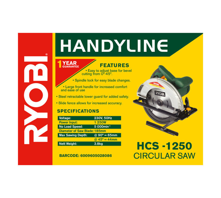 Ryobi Circular Saw 1250 W HCS-1250 - 185mm