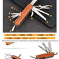 MGadget Wooden Handle Knife 11 In 1 Portable Folding Army Knife Multitool Survival Gadgets Camping Emergency Tools.