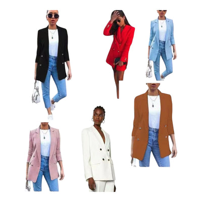 Ladies Double Breast Blazer-Various Colours