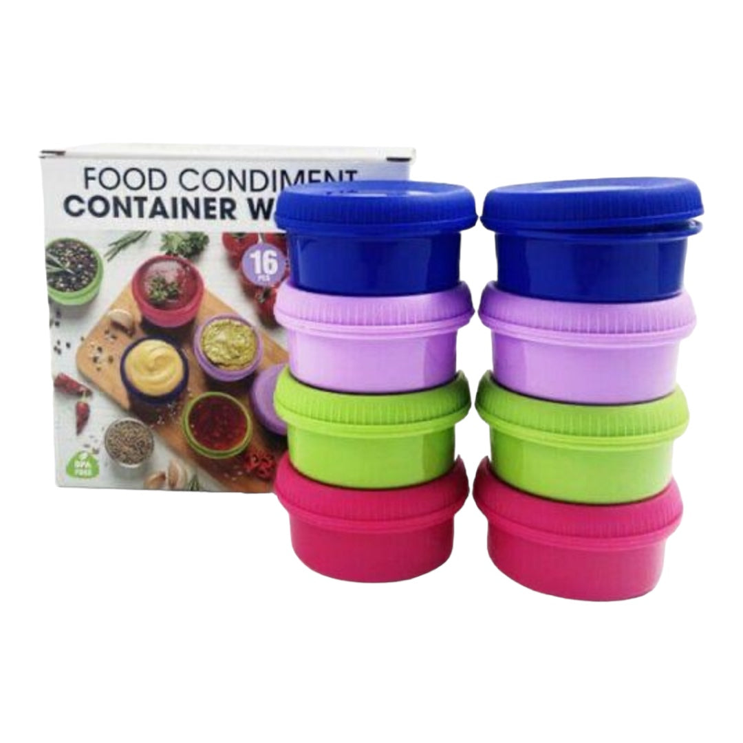 Set Of 8 Colorful Condiment Bowls with Lid