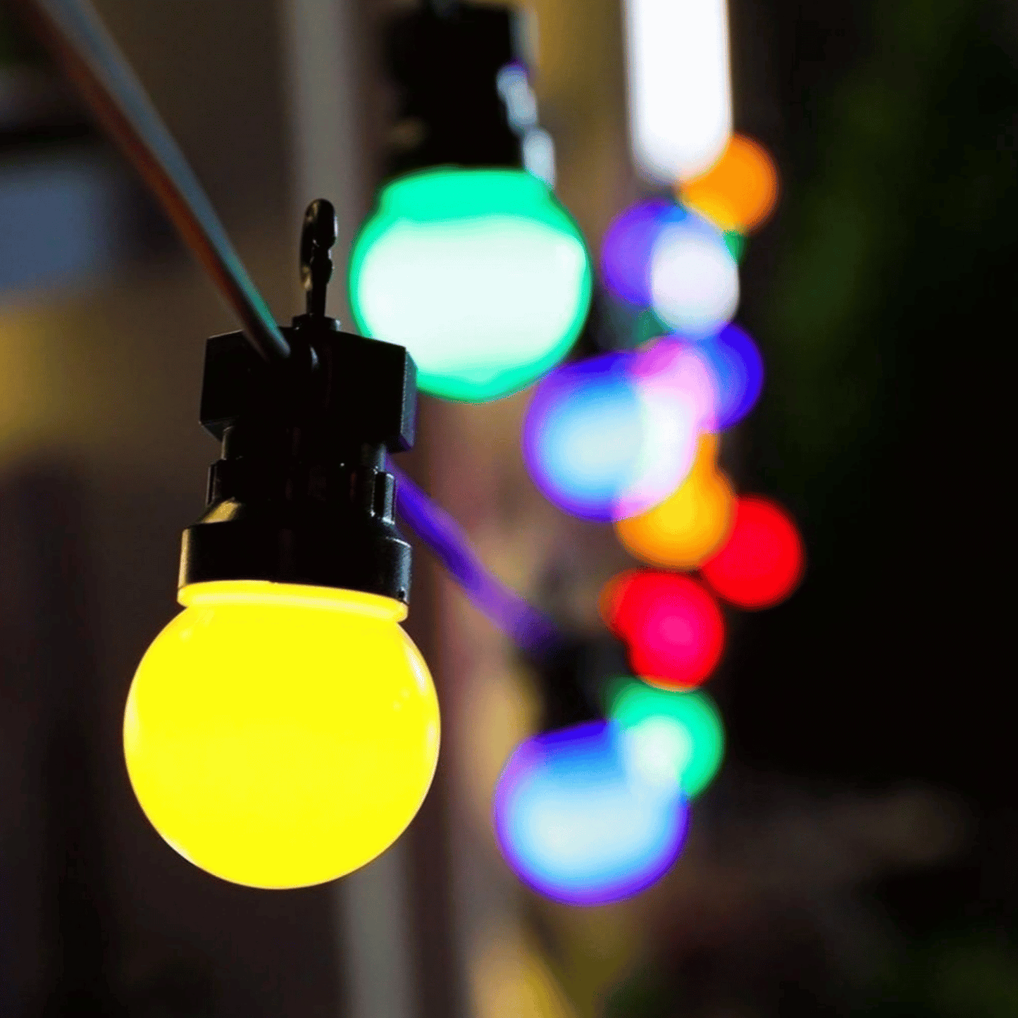 Festoon LED Round 10 White Color Bulb String Light RGB 220V 5M