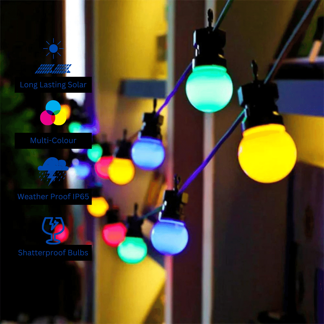 Festoon LED Round 10 White Color Bulb String Light RGB 220V 5M