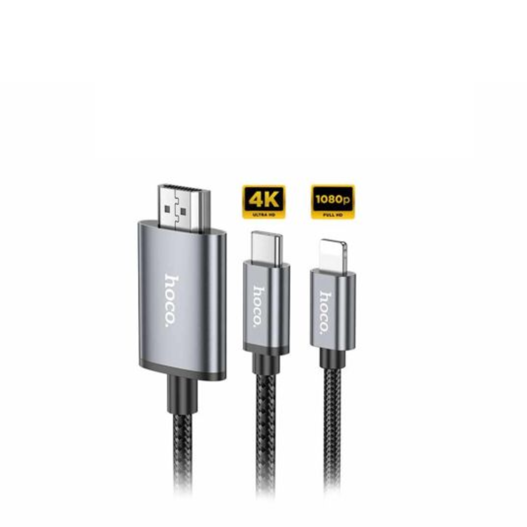 HOCO UA27 HD On-Screen Cable iPhone To HDTV – Grey