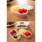 Double Compartment Sealed Plastic Storage Box w/ Lid for Kitchen Refrigerator