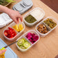 Double Compartment Sealed Plastic Storage Box w/ Lid for Kitchen Refrigerator