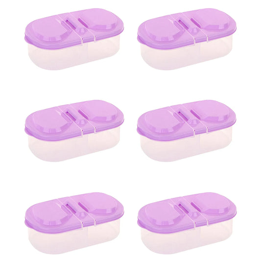 Double Compartment Sealed Plastic Storage Box w/ Lid for Kitchen Refrigerator