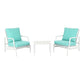 MFurn Daphne 3pc Aluminium Patio Sofa Set with Side Table – Various Colours