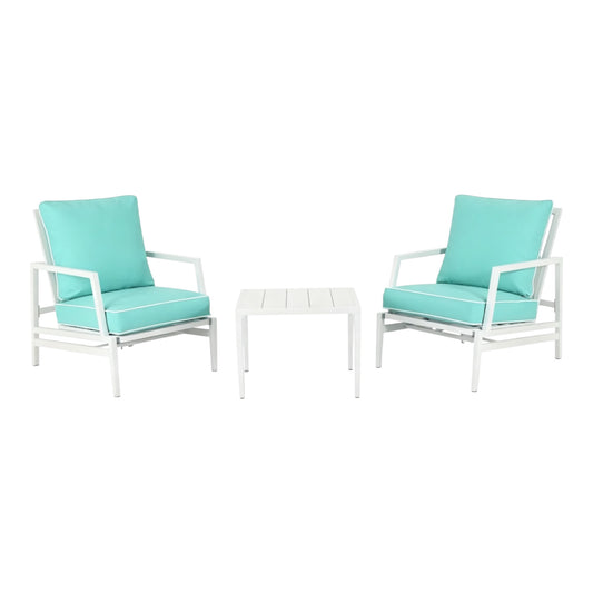 MFurn Daphne 3pc Aluminium Patio Sofa Set with Side Table – Various Colours