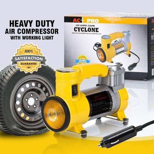 Heavy Duty Air Compressor With Flash Light, 12V 150PSI 35LPM, Electric Tire Inflator, Analog Air Pump, High-Pressure Tire Pump, Car Care Tool