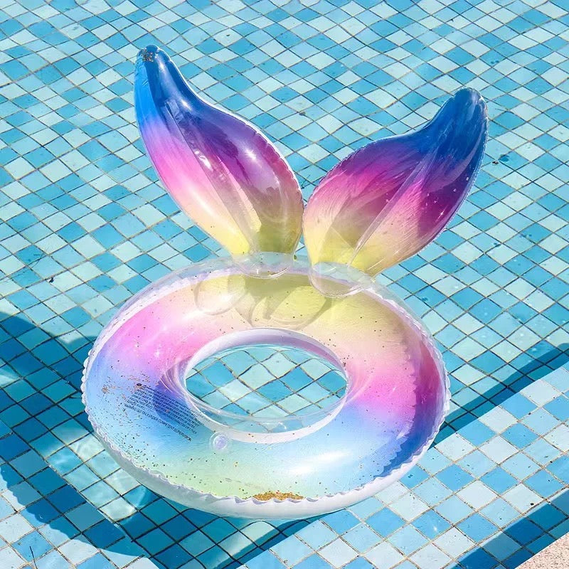 Inflatable Swimming Ring | Sequin Rainbow Wing Design