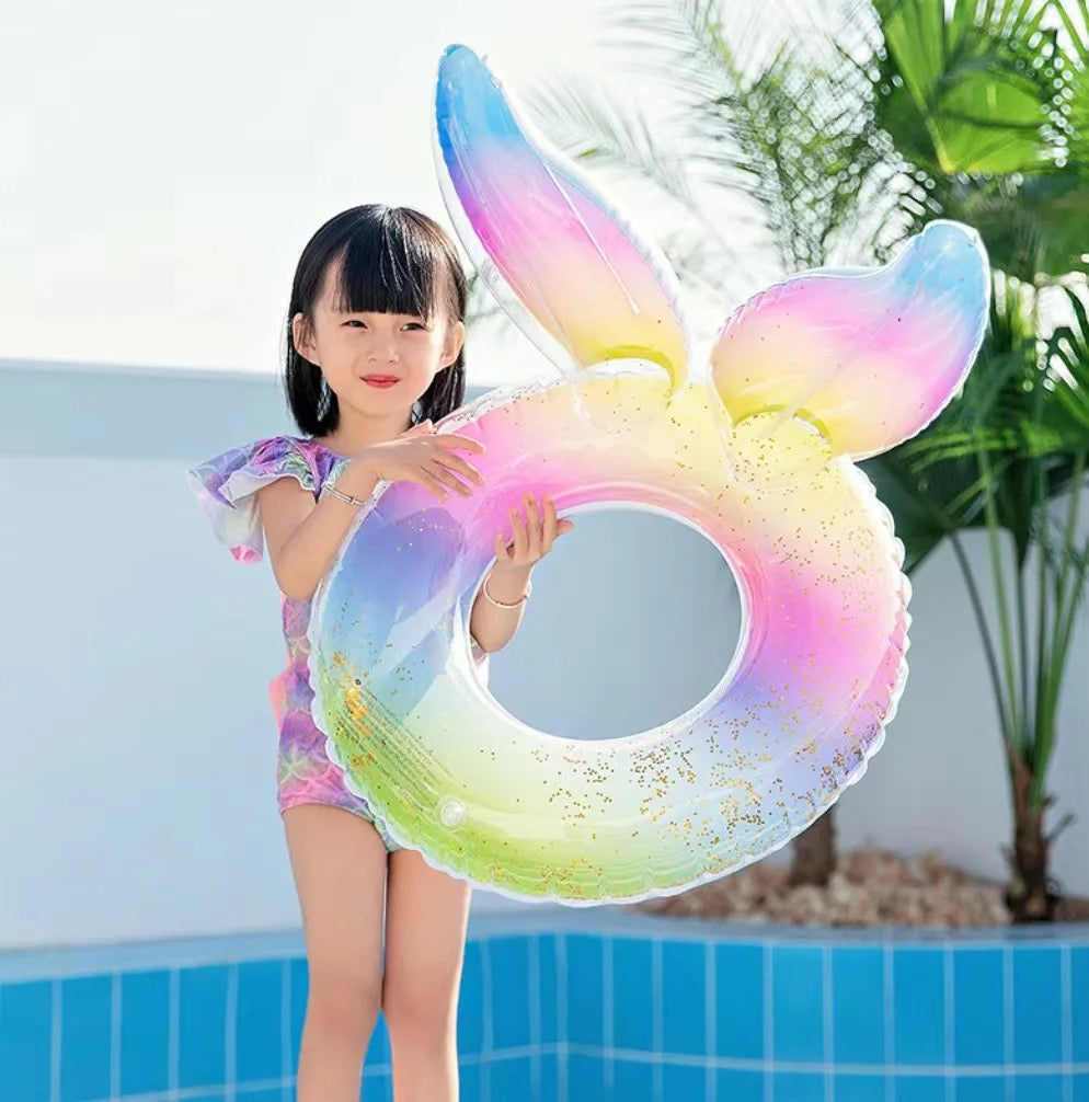 Inflatable Swimming Ring | Sequin Rainbow Wing Design
