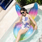Inflatable Swimming Ring | Sequin Rainbow Wing Design