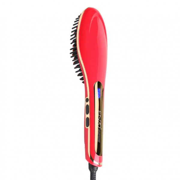 ENZO LCD Hair Straightener Comb Electric Brush Ceramic
