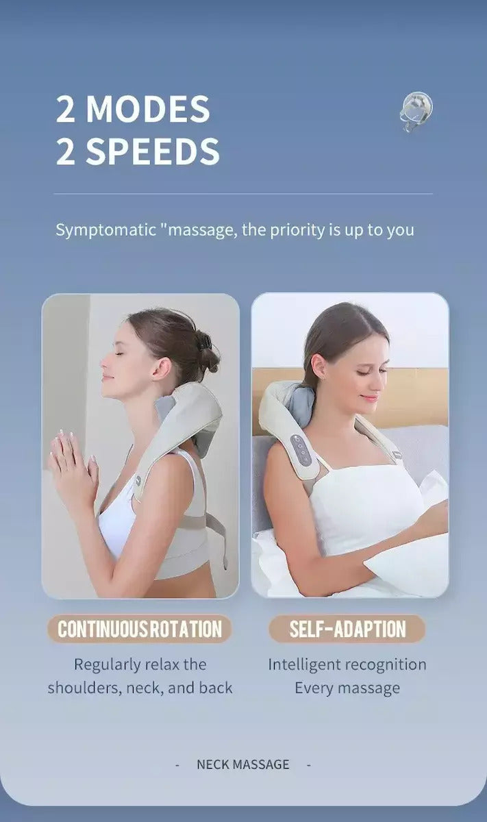 Shiatsu Rechargeable Device - Thermal Massage Neck,Back, Waist & Legs