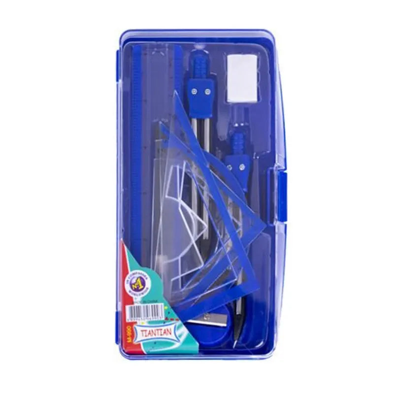 Protractor Set With Box Geometry Protractor, Drawing Math Eraser Ruler, Compass Box Set ...