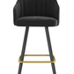 MFurn Gold Bar Stool Black Velvet