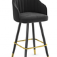 MFurn Gold Bar Stool Black Velvet