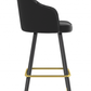MFurn Gold Bar Stool Black Velvet