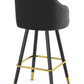 MFurn Gold Bar Stool Black Velvet