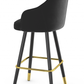 MFurn Gold Bar Stool Black Velvet