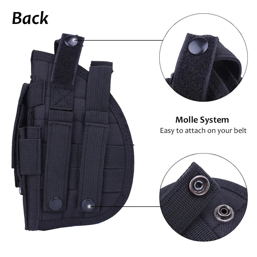 Right Hand Tactical Molle Belt Military Pistol Holster Gun Bag - Foto 8