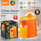 RAF Citrus Juicer 400ml R.637 – Electric Orange & Lemon Juicer, Compact Slow Juicer With Automatic On/Off, Dishwasher Safe