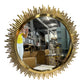 European Gold Sun Shape Decorative Wall Mirror,Wrought Iron Wall Mural Crafts Home Livingroom