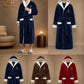 Hooded Mens Bathrobe, Soft Plush Long Fleece Robe, Full Length, Comfy Nightdress