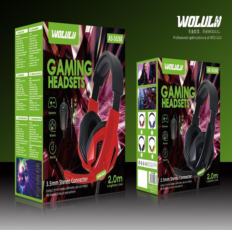 Wolulu  Wired 3.5mm Noise Canceling Gaming Headset With Condenser Microphone