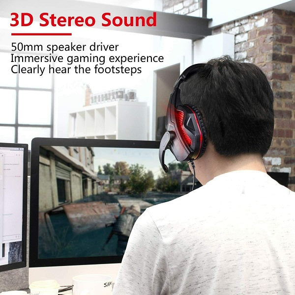 Wolulu  Wired 3.5mm Noise Canceling Gaming Headset With Condenser Microphone