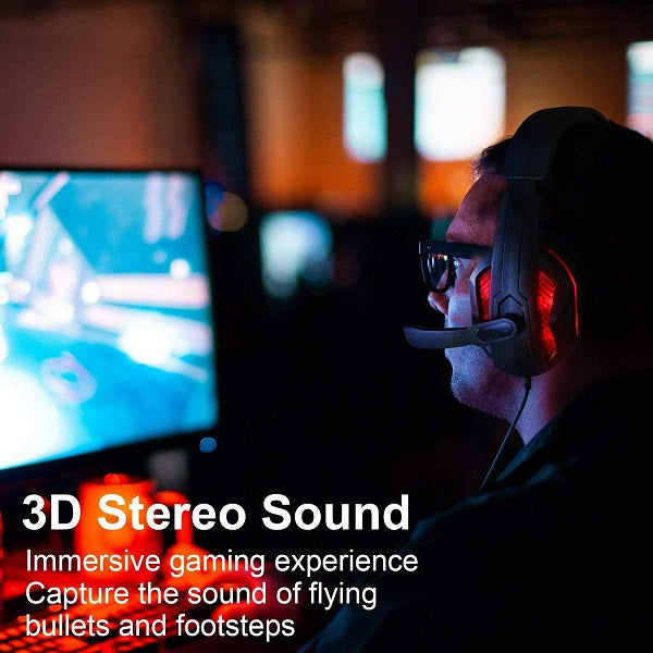 Wolulu  Wired 3.5mm Noise Canceling Gaming Headset With Condenser Microphone