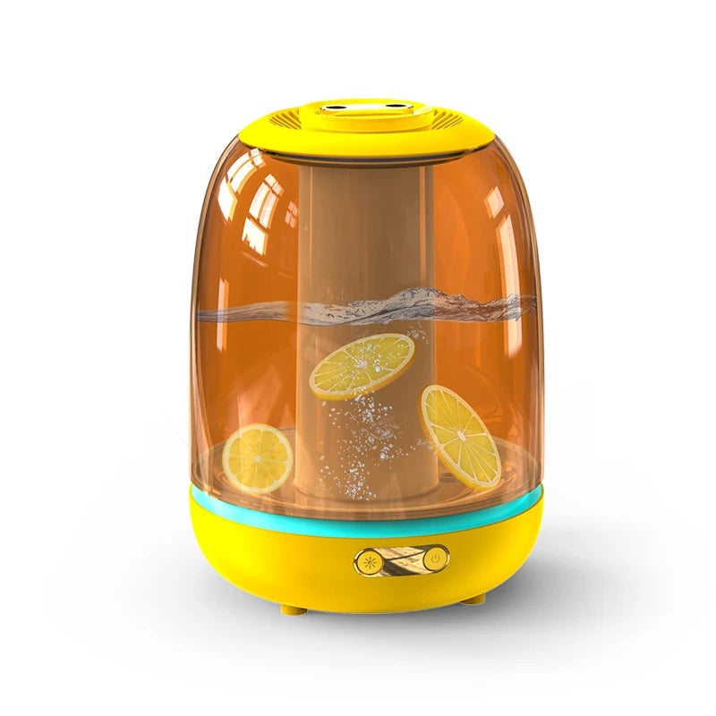 Large-capacity Humidifier X21 Home Bedroom Desktop Large Fog Volume Double Nozzle Transparent Humidifier Warm Colour 3L