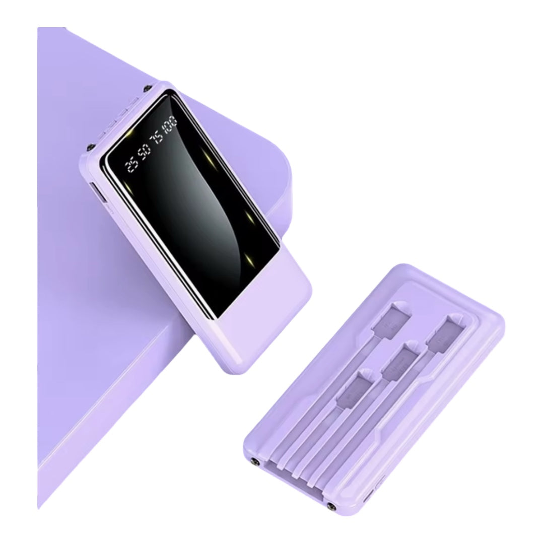 MPower Fast Charging Power Bank LED Battery Display, Built In Cables