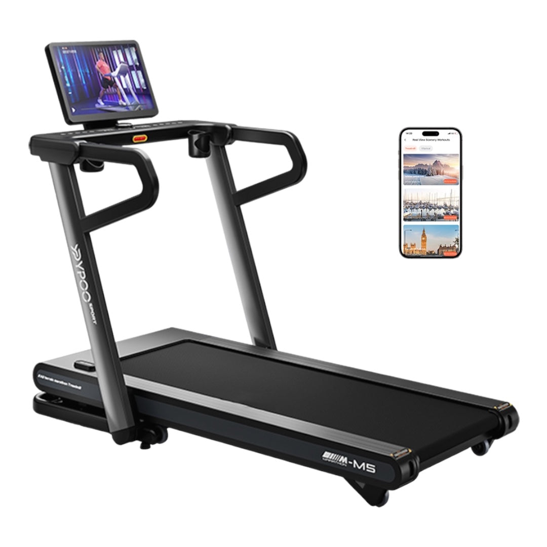 Pro-Sportz M5 Semi-Commercial Treadmill with -6% to +15% Incline & AI Suspension Shock Absorption